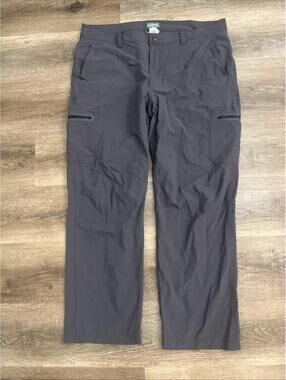 LL Bean Cresta Hiking Pants Mens 40x32 Gray Zip Pockets Water Resistant